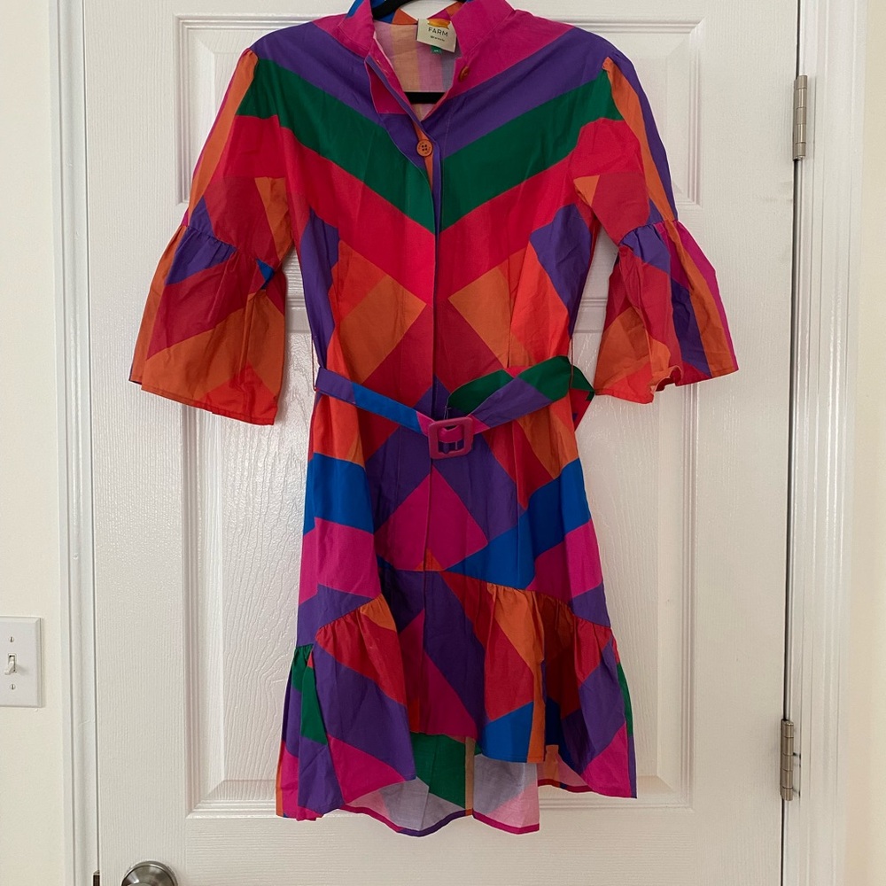 Colorful Geometric Pattern Dress